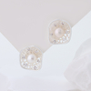 S925 Sterling Silver Dainty Stud Earrings Vintage Bezel Set Zircon Classic Everyday Fine Jewelry