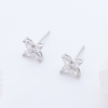 925 Sterling Silver Four Leaf Clover Stud Earrings for Women, Marquise Cut Cubic Zirconia Clover Earrings, Dainty Lucky Clover Jewelry for Everyday Wear