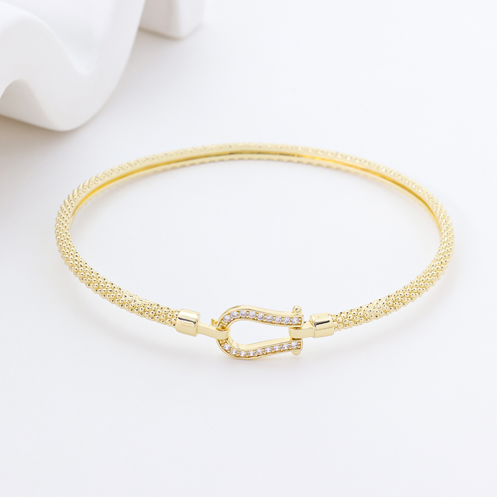 Gold-Tone Crystal-Embellished Lobster Clasp Mesh Chain Bracelet