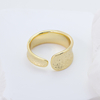 S925 Silver Retro Coiled Dual Color Gem Open Ring