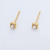 S925 Sterling Silver Four Leaf Clover Pearl Stud Earrings, 14K Gold Plated, Minimalist Tiny Pearl Earrings for Women Daily Jewelry Gift