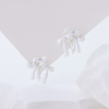 925 Sterling Silver Gold Plated Earrings Geometric Twisted Square CZ Diamond Studs Modern Fine Jewelry