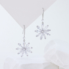 S925 Sterling Silver Four Leaf Clover Pearl Earrings Lucky Sunray Studs