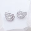 Goodliness Silver Square Hoop Earrings with Baguette Zircon Guangzhou