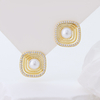 S925 Sterling Silver Elegant Drop Earrings High Gloss Faux Pearl Vertical Streamline Formal Jewelry