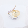 Adjustable Open Statement Ring, Abstract Spiral Shape Purple Spray Painted Accents Modern Minimalist Geometric Design Hypoallergenic Ring