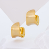 Matte Gold Irregular Wave C Shape Hoop Earrings, 925 Sterling Silver Post Wide Curved Huggie Stud Earrings Minimalist Commuter Jewelry Gift for Women