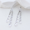S925 Sterling Silver Art Deco Pearl Earrings Vintage Baguette Zircon Studs