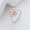 S925 Silver Vintage Green Cushion Ring
