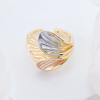 French Style Gold & Silver Shell Ring | Vintage Ribbed Open Band for Women