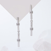 Handmade Hammered Texture Silver Bar Earrings, Modern Geometric 925 Silver Drop Jewelry, Lightweight & Tarnish Resistant