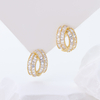Goodliness Silver Square Hoop Earrings with Baguette Zircon Guangzhou