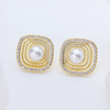 S925 Sterling Silver Elegant Drop Earrings High Gloss Faux Pearl Vertical Streamline Formal Jewelry