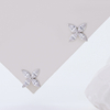 925 Sterling Silver Four Leaf Clover Stud Earrings for Women, Marquise Cut Cubic Zirconia Clover Earrings, Dainty Lucky Clover Jewelry for Everyday Wear