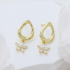 S925 Silver Gold Plated Anti Tarnish Baroque Pearl Earrings Organic Shape