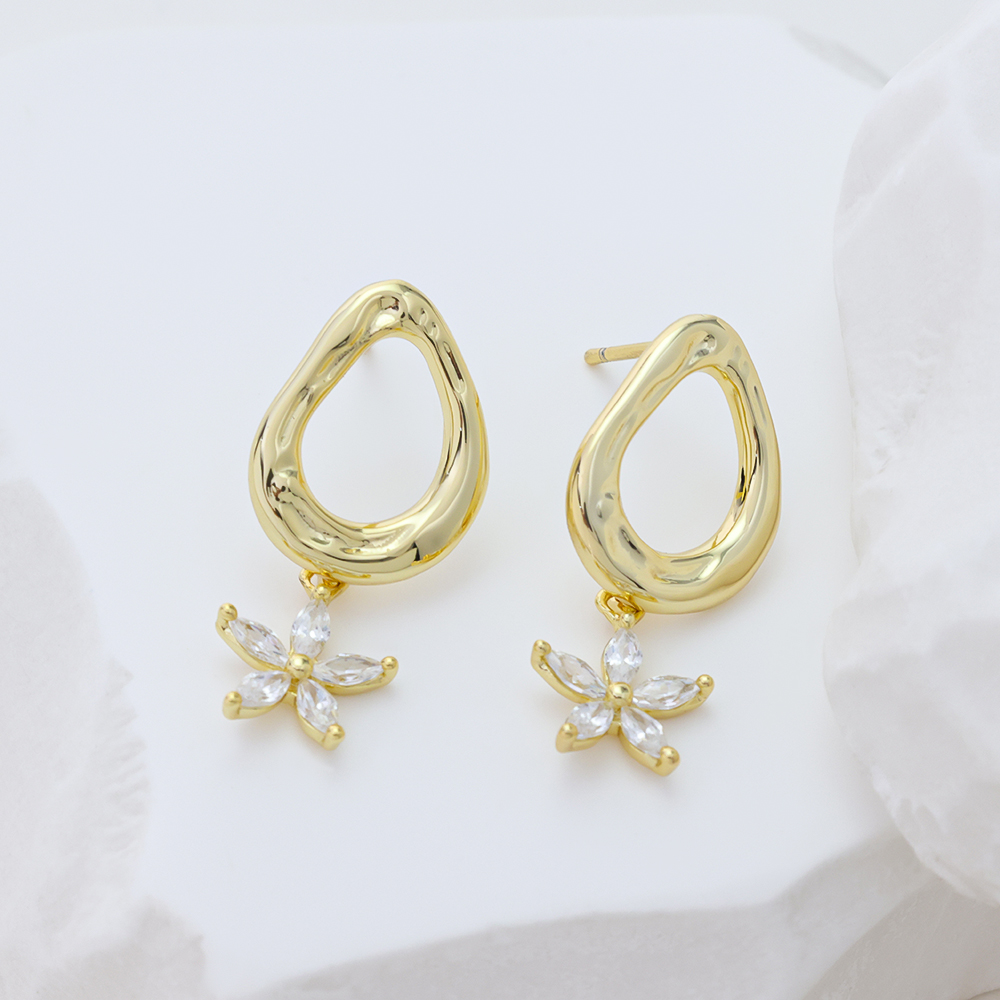 S925 Silver Gold Plated Anti Tarnish Baroque Pearl Earrings Organic Shape