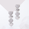 Chic Rhinestone Heart Drop Earrings - Sparkling Paved & Polished Heart Dangle Jewelry