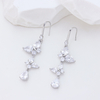 S925 Sterling Silver Bohemian Crystal Daisy Earrings Urban Garden Party Jewelry