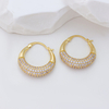 S925 Sterling Silver Radiant Fan Earrings Retro Gold Textured Luxury Studs