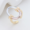 Minimalist Two-Tone Oval Knot Ring for Women Fashion Jewelry