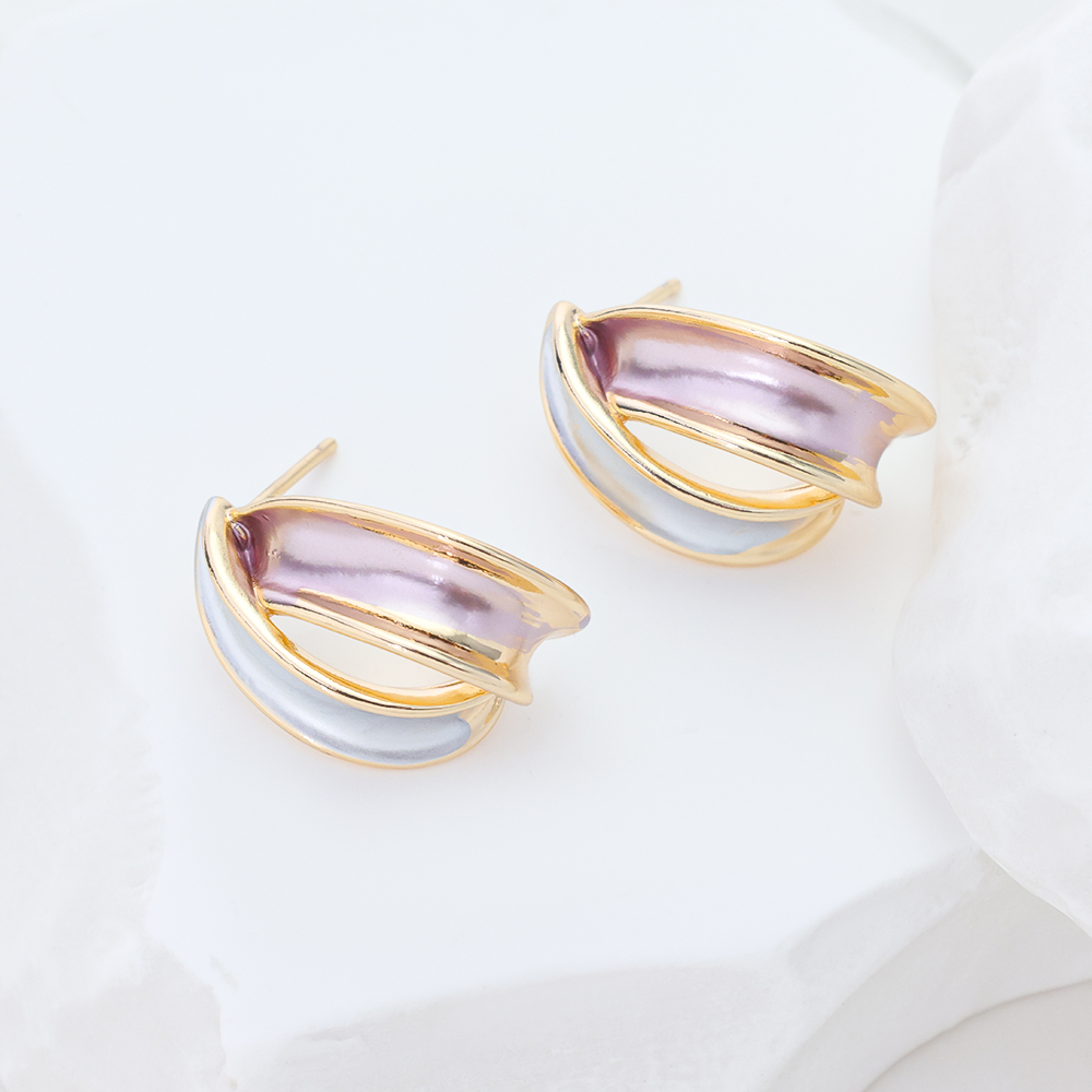 Plain Hoop Earrings with Dazzling Shine And Comfort S925 Silver Colored Painted Jewelry Earring 