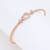 S925 electroplated 14K rose gold horseshoe buckle bracelet, adjustable jewelry